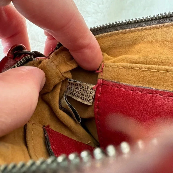 Patricia Nash Leather Sherpa Berry Red Wristlet wallet - Picture 6 of 6